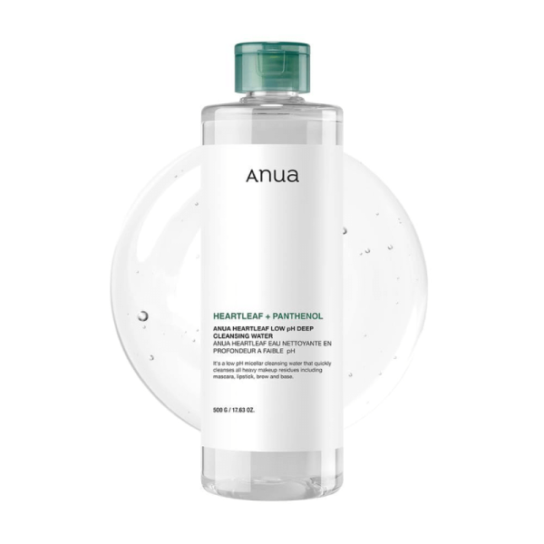 ANUA HEARTLEAF + PANTHENOL LOW PH DEEP CLEANSING WATER PH - 500 ML