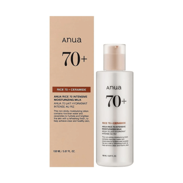 ANUA 70+ CERAMIDE LAIT HYDRATANT INTENSE AU RIZ - 150ml – Soin Nourrissant & Éclat à l’Extrait de Riz et Céramides