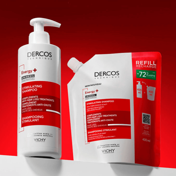 VICHY DERCOS TECHNIQUE ENERGY  200ml + RECHARGE SHAMPOOING ANTI CHUTE - 400ML