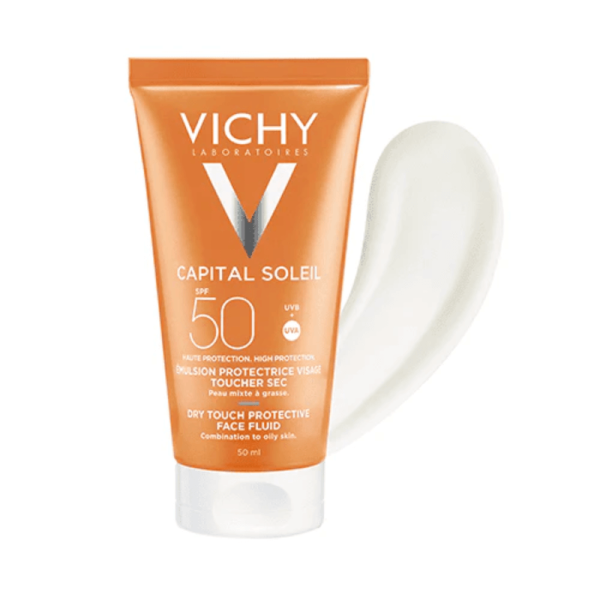 VICHY CAPITAL  SOLEIL ÉMULSION TOUCHER SEC  SPF50 PEAU SENSIBLES MIXTE A GRAS - 50ml