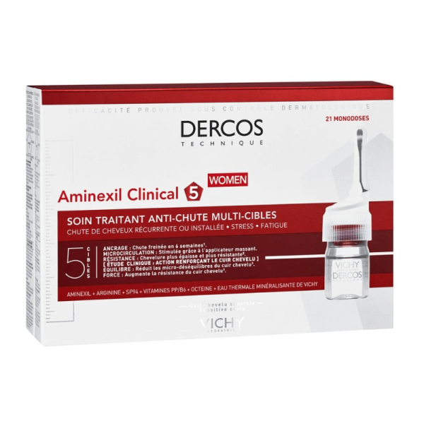 VICHY DERCOS AMINEXIL CLINICAL 5 FEMMES  – 21 AMPOULES