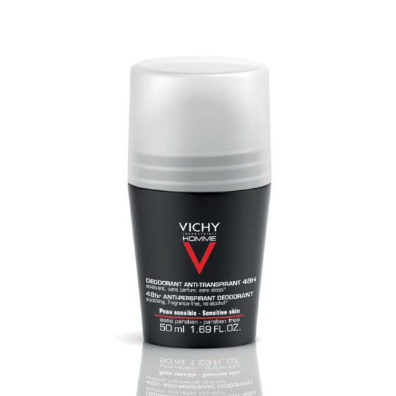 Déodorant homme Vichy peau sensible 72h . Beautyclic Maroc