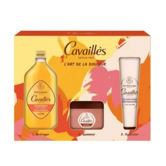 Roge Cavailles coffret art de la douceur gommage creme huile de douche peau sensible