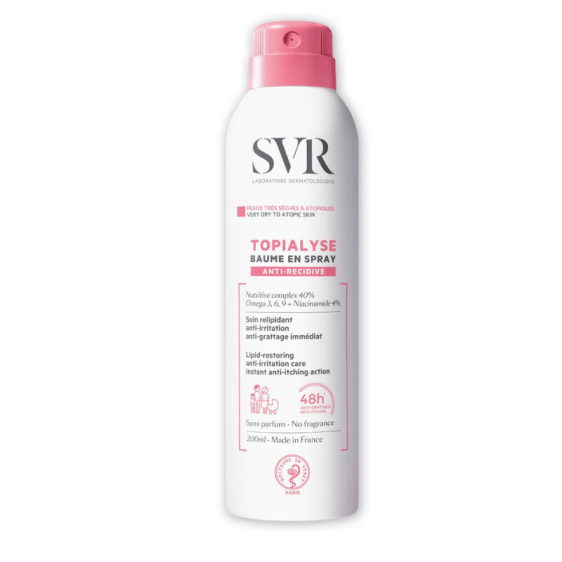 SVR Topialyse Baume en Spray anti-grattage peau sèche atopique hydratation
