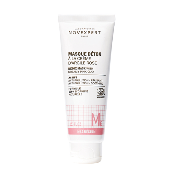 NOVEXPERT MAGNESIUM MASQUE DETOX  A LA CREME  D’ARGILE ROSE  – 75ml
