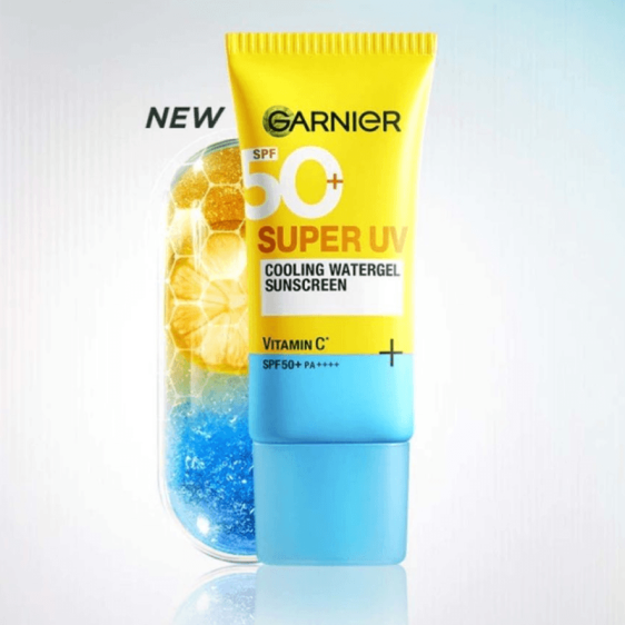 Garnier Super UV Cooling Gel SPF50 écran solaire effet frais visage