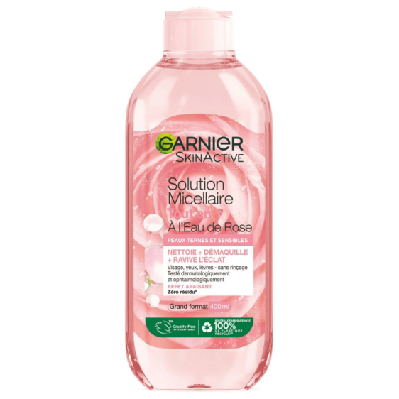 Garnier eau micellaire rose 400ml démaquillant peau sensible