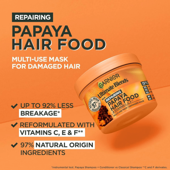 Masque capillaire Garnier papaye cheveux cassants nutrition intense