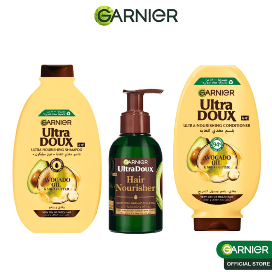 Garnier coffret avocat shampooing après shampooing serum cheveux