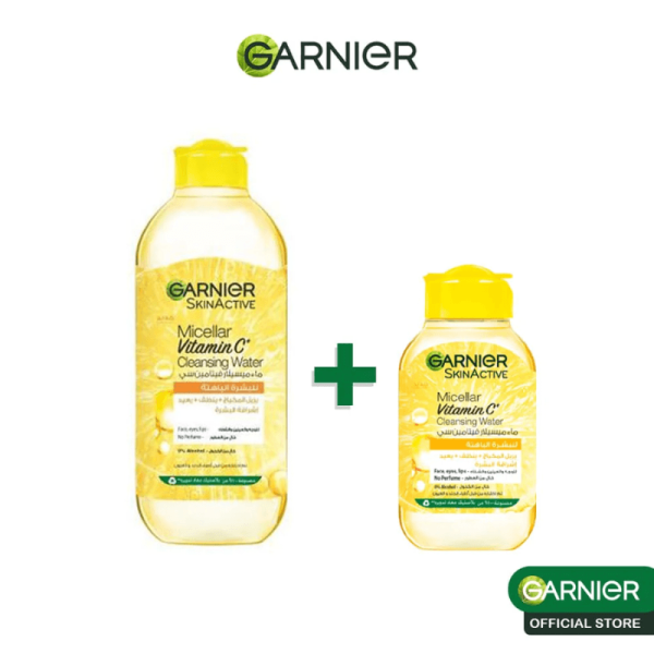 GARNIER EAU MICELLAIRE  NETTOYANTE DEMAQUILLANTE VITAMINE C  400ml PLUS  MINI EAU MICELLAIRE  100ML OFFERTE