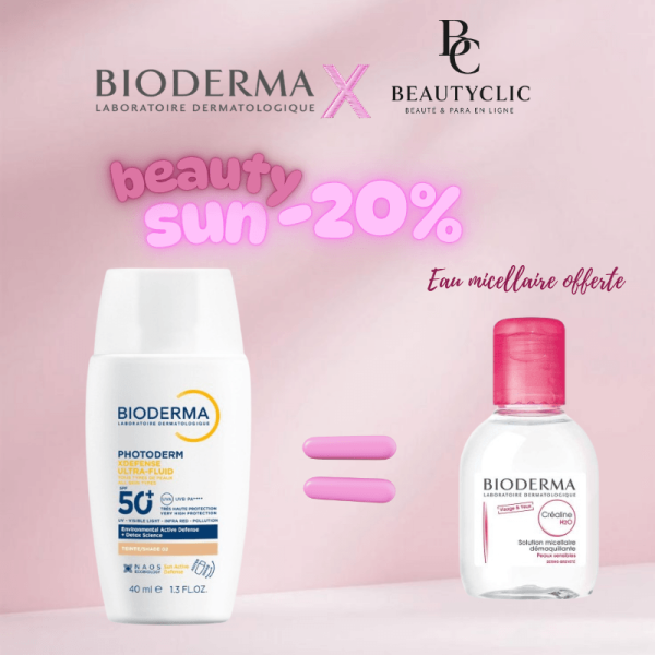 COFFRET BIODERMA  PHOTODERM  XDEFENSE TEINTE  02 SPF50+ PLUS SENSIBIO  H2O 100ml OFFERT