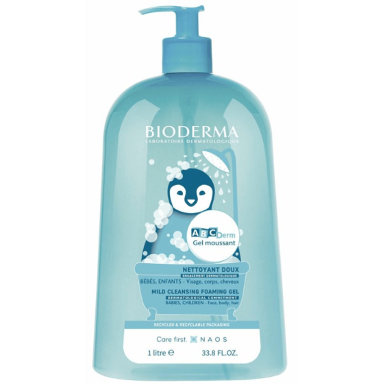 Gel nettoyant doux BIODERMA ABCDerm pour peau sensible bébé