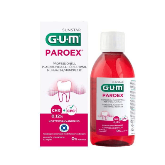 GUM Paroex Bain de Bouche 300ml pour protéger les gencives et réduire la plaque dentaire